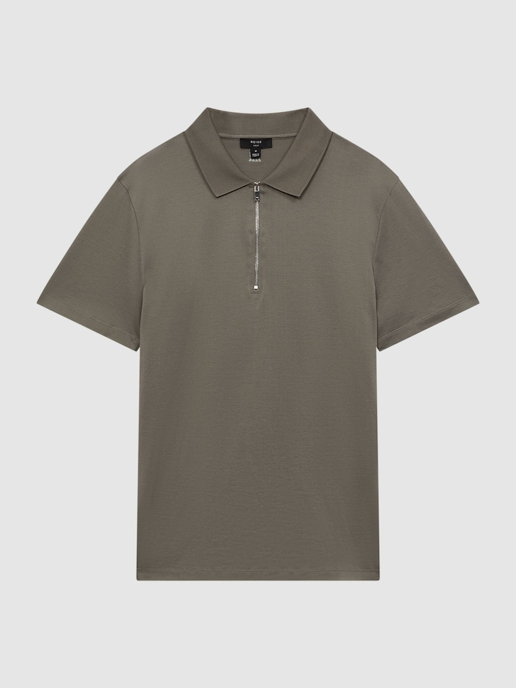 Reiss Sage Belfry Mercerised Egyptian Cotton Polo Shirt - Image 2 of 7