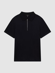 Azul marino - Polo de algodón egipcio mercerizado Belfry de Reiss - Imagen 2 de 7