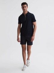 Azul marino - Polo de algodón egipcio mercerizado Belfry de Reiss - Imagen 3 de 7