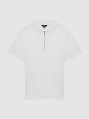 Reiss White Belfry Mercerised Egyptian Cotton Polo Shirt - Image 2 of 7
