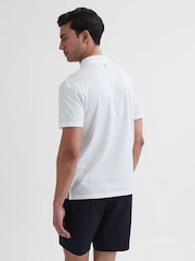 Reiss White Belfry Mercerised Egyptian Cotton Polo Shirt - Image 5 of 7