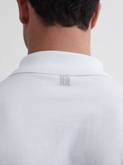 Reiss White Belfry Mercerised Egyptian Cotton Polo Shirt - Image 6 of 7