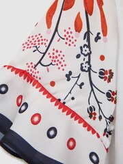 Reiss White Anastasia Senior Flared Printed Sleeve T-Shirt - Image 6 of 6