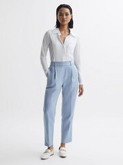 Reiss White Phillipa Linen Sheer Button Through Shirt - Image 4 of 5