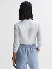 Reiss White Phillipa Linen Sheer Button Through Shirt - Image 5 of 5