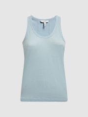 Reiss Blue Taloulah Linen Crew Neck Vest - Image 2 of 5