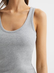 Reiss Grey Marl Violet Scoop Neck Jersey Vest Top - Image 10 of 12