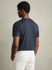 Bleu avio - T-shirt à col ras du cou en coton Reiss Bless - Image 5 de 6