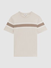 Reiss Oatmeal Multi Hearts Slim Fit Mercerised Cotton Crew Neck T-Shirt - Image 2 of 4
