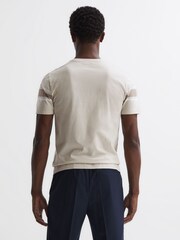Reiss Oatmeal Multi Hearts Slim Fit Mercerised Cotton Crew Neck T-Shirt - Image 4 of 4