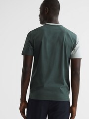 Reiss Green Multi Viejo Slim Fit Mercerised Cotton T-Shirt - Image 4 of 7