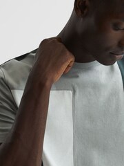 Reiss Green Multi Viejo Slim Fit Mercerised Cotton T-Shirt - Image 6 of 7