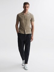 Reiss Fawn Caspa Mercerised Jersey Cuban Collar Shirt - Image 3 of 5