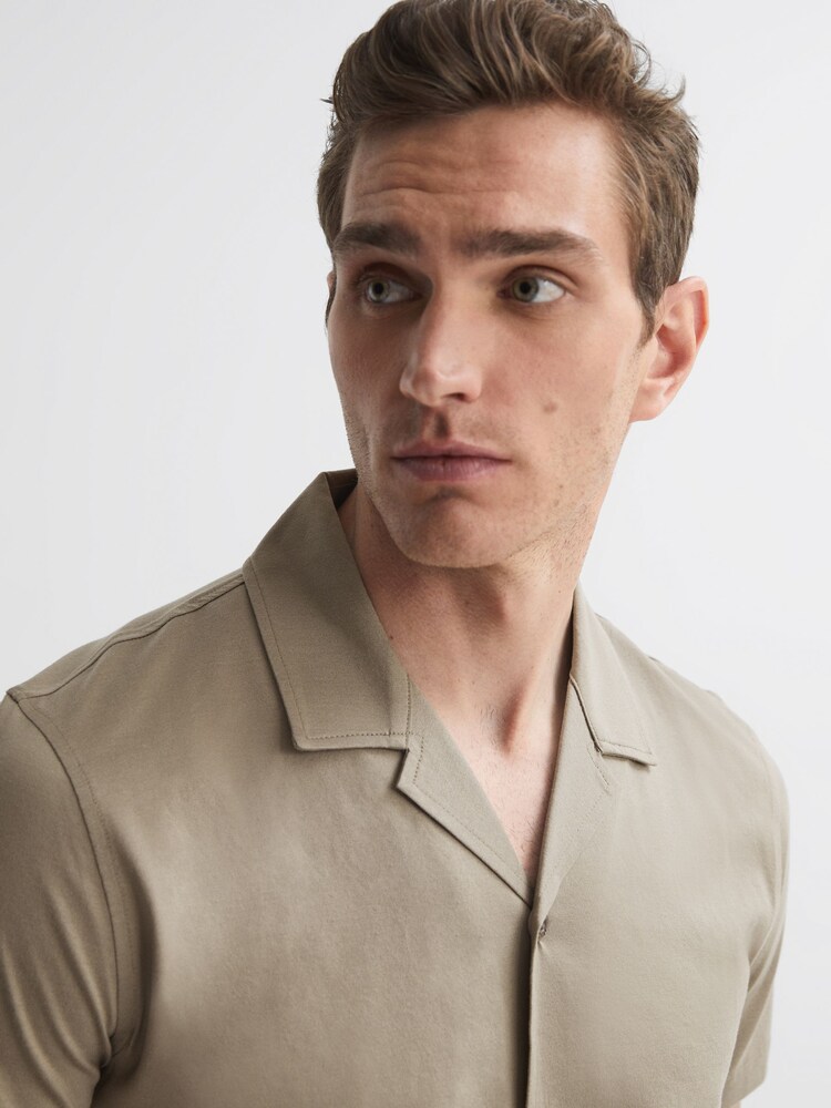قميص جيرسيه ميرسيريزيه بياقة كوبان Caspa من Reiss - Image 4 of 5
