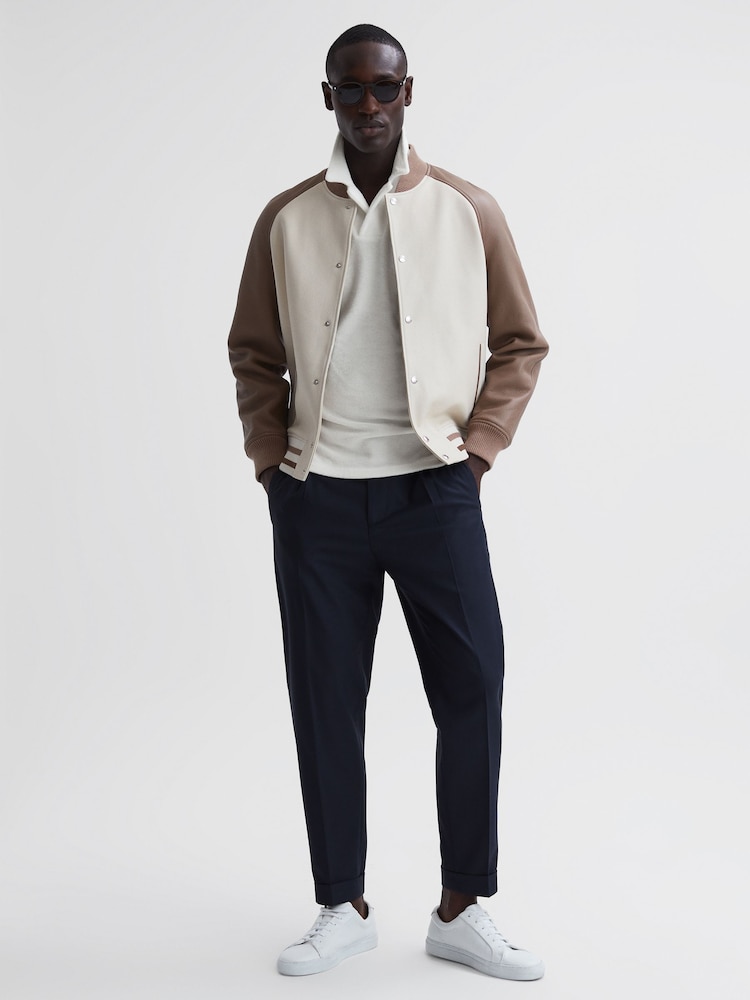 Reiss White Caicos Towelling Cuban Collar Polo Shirt - Image 6 of 6