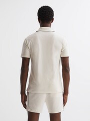 Reiss Ecru Defoe Velour Cuban Collar Shirt - Image 4 of 4