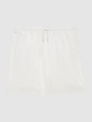 Reiss White Brooklyn Terry Towelling Drawstring Shorts - Image 2 of 5