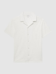 Reiss White Algarve Slim Fit Terry Towelling Shirt - Image 2 of 5