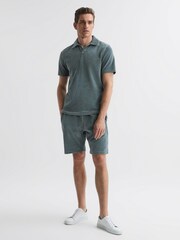 Reiss Sage Harbour Ribbed Velour Open-Collar Shirt - Image 5 of 5