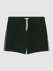 Reiss Dark Green Fredericks Towelling Drawstring Shorts - Image 2 of 4