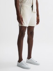 Reiss Ecru Fredericks Towelling Drawstring Shorts - Image 1 of 5