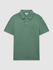 Reiss Fern Green Nammos Slim Fit Cotton Polo Shirt - Image 2 of 5