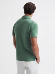 Reiss Fern Green Nammos Slim Fit Cotton Polo Shirt - Image 5 of 5