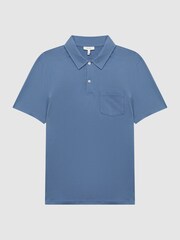 Reiss Dark Airforce Nammos Slim Fit Cotton Polo Shirt - Image 2 of 5