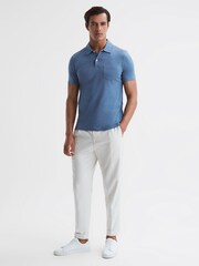 Reiss Dark Airforce Nammos Slim Fit Cotton Polo Shirt - Image 3 of 5