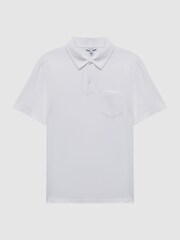 Reiss White Nammos Slim Fit Cotton Polo Shirt - Image 2 of 7