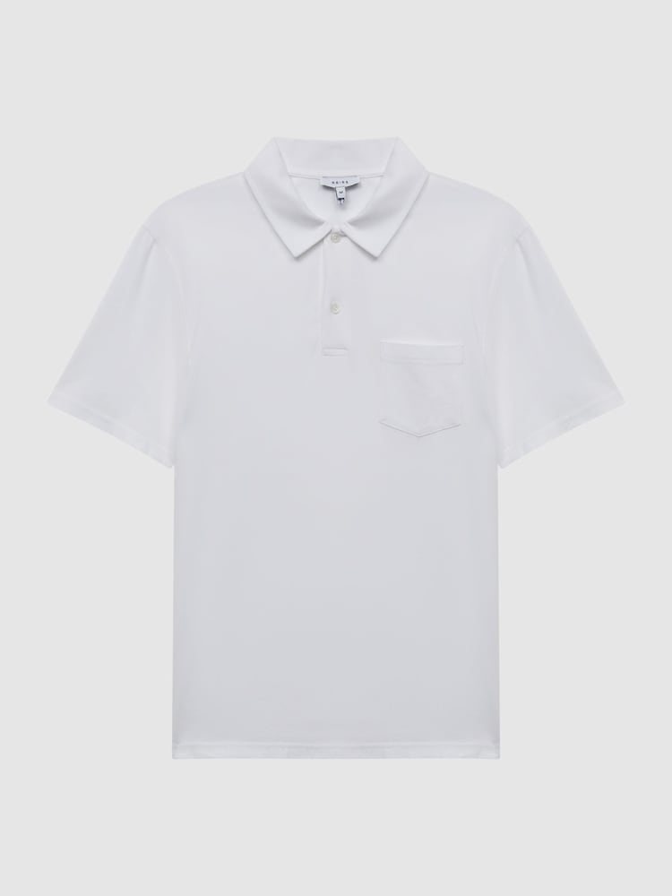 Reiss White Nammos Slim Fit Cotton Polo Shirt - Image 2 of 7