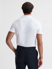 Reiss White Nammos Slim Fit Cotton Polo Shirt - Image 4 of 7