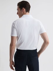 Reiss White Nammos Slim Fit Cotton Polo Shirt - Image 5 of 7