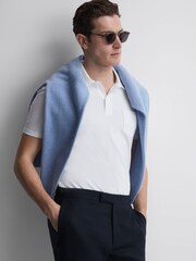 Reiss White Nammos Slim Fit Cotton Polo Shirt - Image 7 of 7