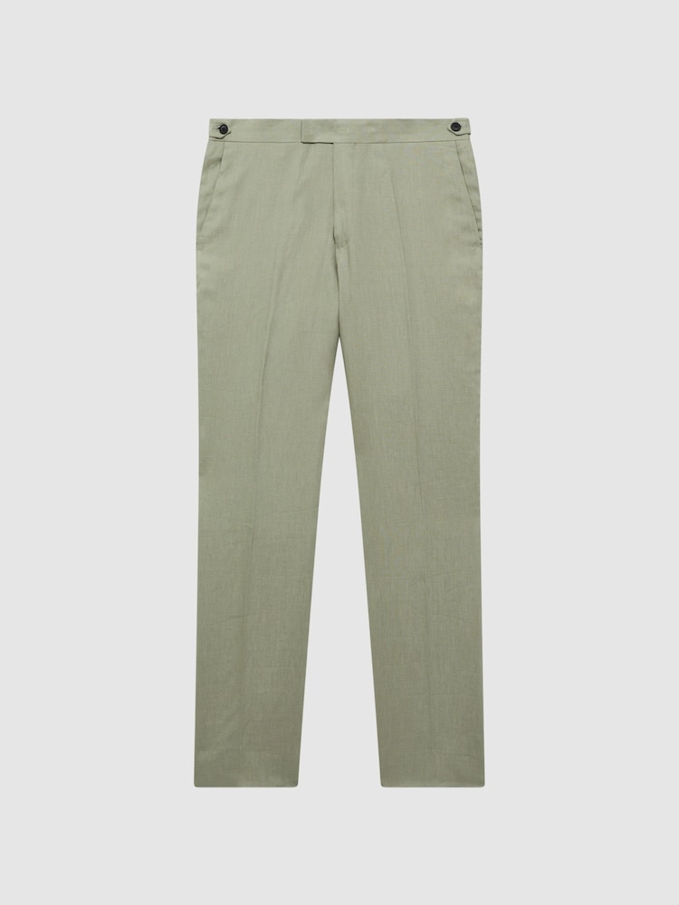 Reiss Apple Kin Slim Fit Linen Trousers - Image 2 of 5