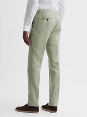 Reiss Apple Kin Slim Fit Linen Trousers - Image 4 of 5
