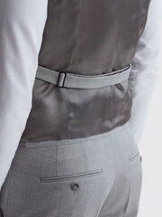 Reiss Soft Grey Arrow Slim Fit Wool Blend Waistcoat - Image 6 of 7
