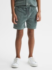 Reiss Sage Tortuga Senior Ribbed Chenille Drawstring Shorts - Image 3 of 5