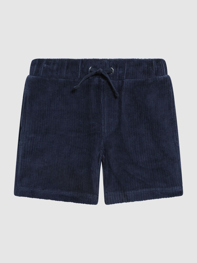 Reiss Navy Tortuga Senior Ribbed Chenille Drawstring Shorts - Image 2 of 6