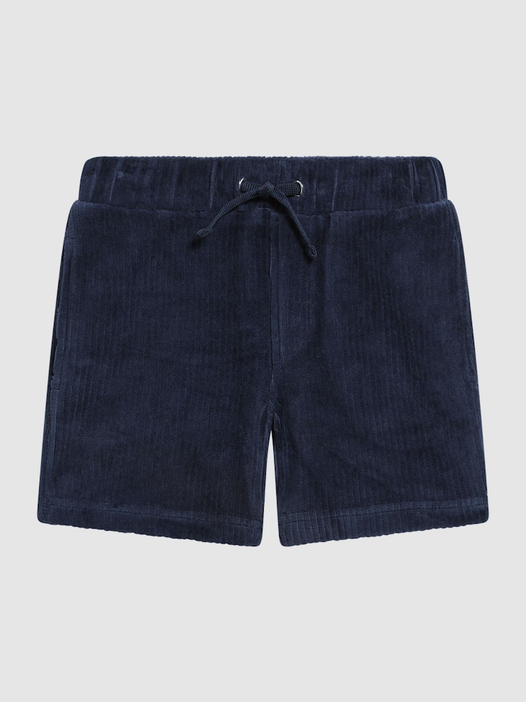 Reiss Navy Tortuga Junior Ribbed Chenille Drawstring Shorts - Image 2 of 6