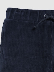 Reiss Navy Tortuga Junior Ribbed Chenille Drawstring Shorts - Image 6 of 6