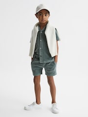 Salvia - Camisa texturizada de canalé con cuello cubano Santal de Reiss - Imagen 1 de 6
