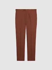 Reiss Tobacco Kin Slim Fit Linen Trousers - Image 2 of 5