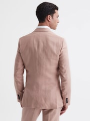 Reiss Blush Kin Slim Fit Single Breasted Linen Blazer - Image 4 of 7