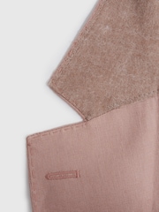 Reiss Blush Kin Slim Fit Single Breasted Linen Blazer - Image 5 of 7