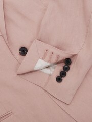 Reiss Blush Kin Slim Fit Single Breasted Linen Blazer - Image 6 of 7