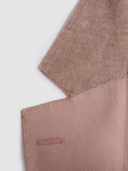 Reiss Blush Kin Slim Fit Single Breasted Linen Blazer - Image 7 of 7