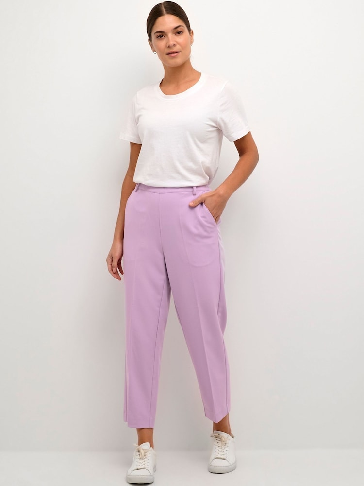 Kaffe Pink Sakura Cropped Trousers - Image 1 of 6
