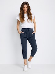 Kaffe Naya Capri Cropped 100% Cotton Trousers - Image 3 of 7