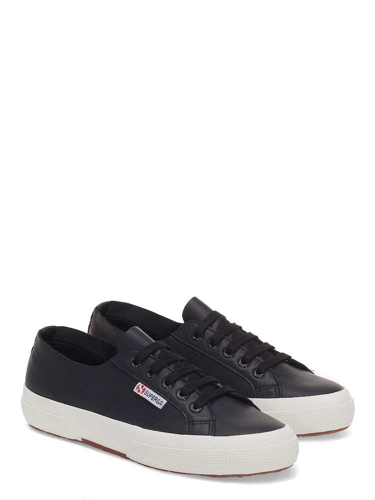 Superga Black 2750 Unlined Nappa Leather Trainers - Image 2 of 5
